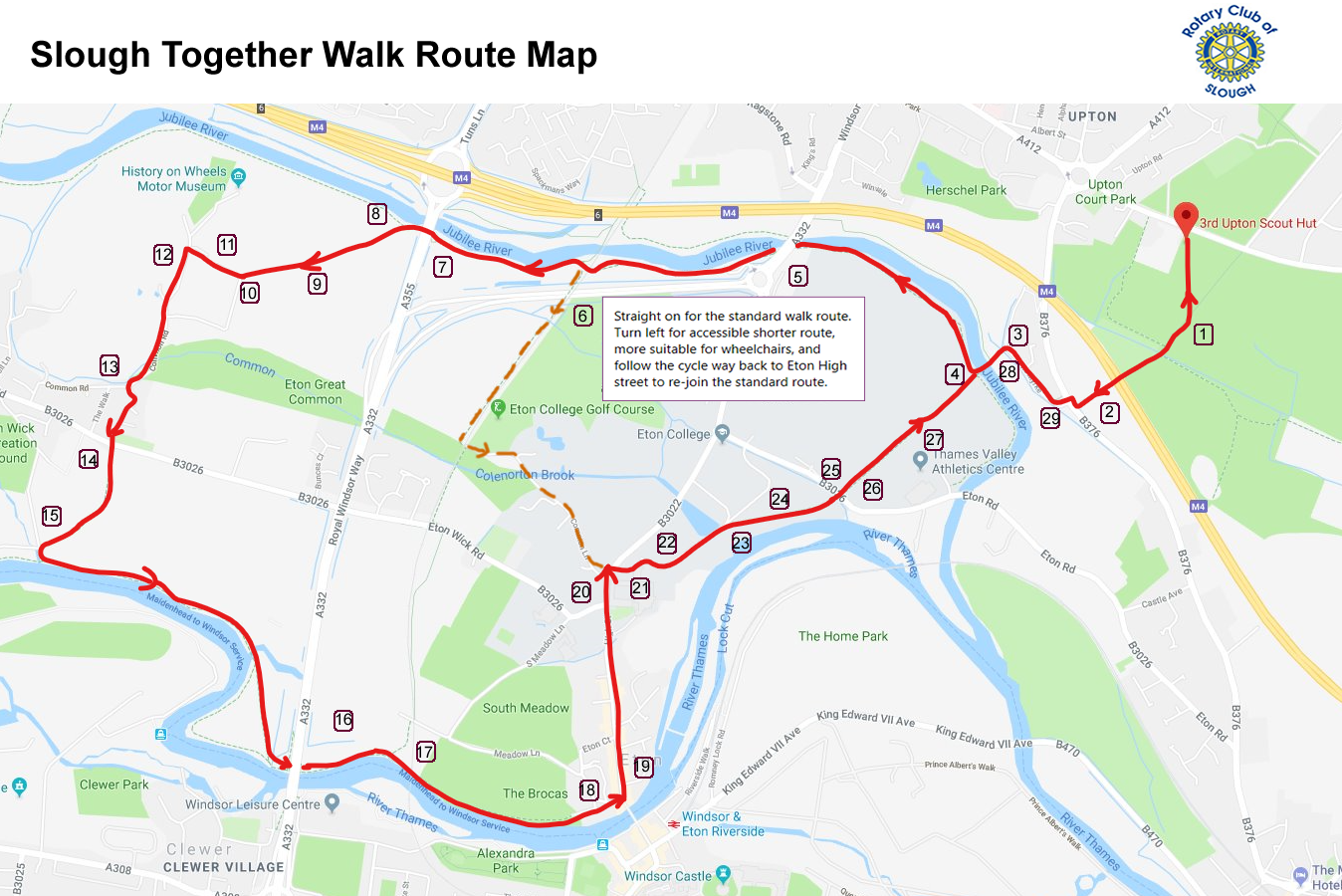 Slough Together 5 Mile Walk Google Route Map