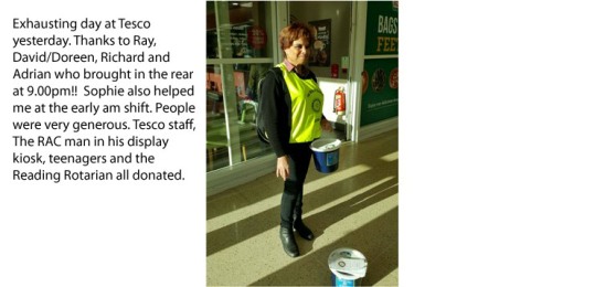 Hard collecting funds for charity these days Tesco were very helpful