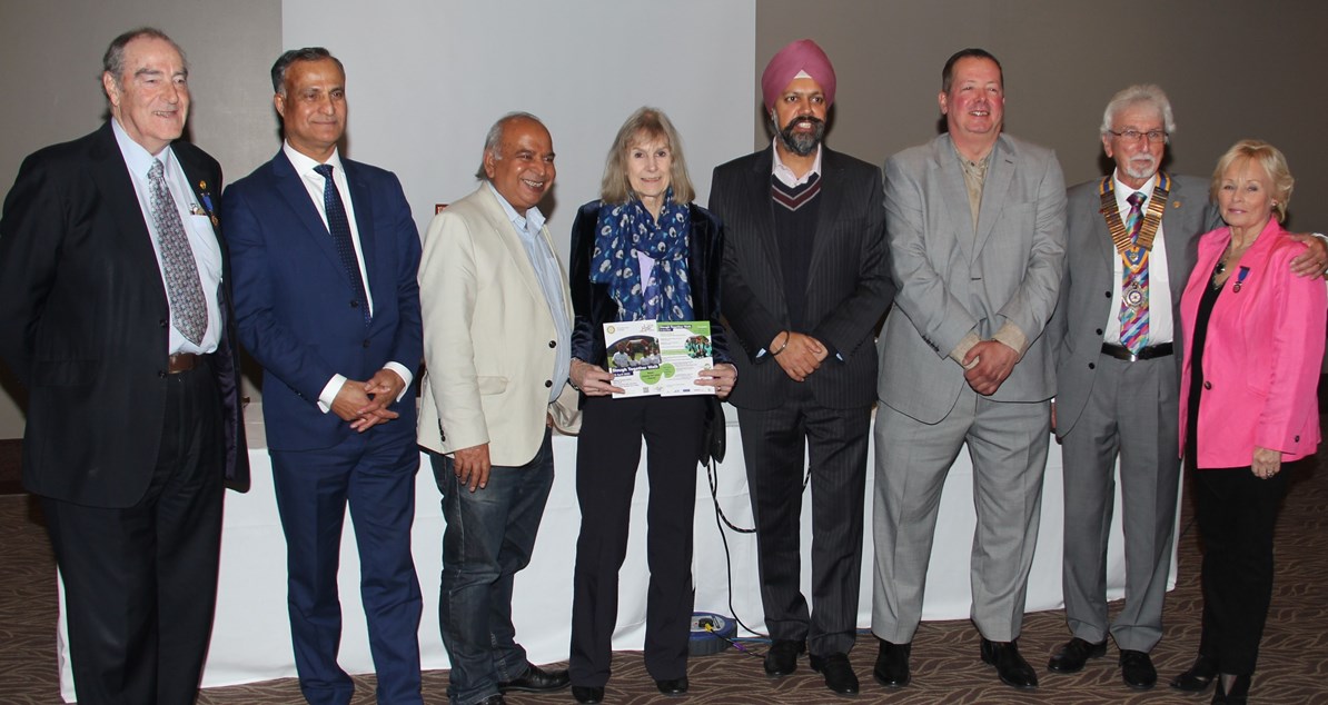 Slough MP Tan Dhesi and Mayor Nazir join some of the Rotary Walk team at this years Awards Dinner